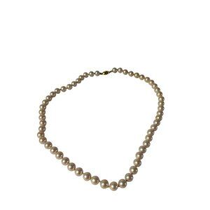 Vintage Monet Glass Faux Pearl Necklace Knotted 20 inches Long